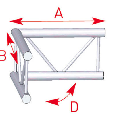 ASD AEX 22V Angle 2 départs 90 degrés 0,50m x 0,50m