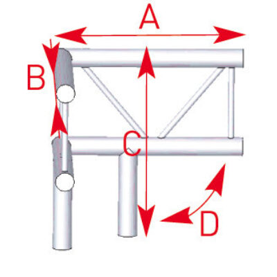 ASD AEX 31V Angle 3 départs 90 degrés 0,50m x 0,50m x 0,50m