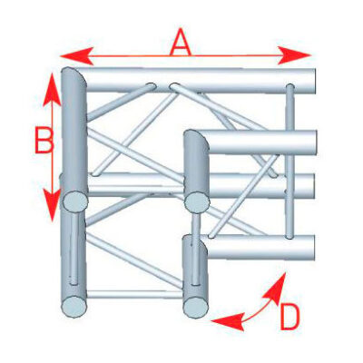 ASD ASC 3022 Angle 2 départs 90 degrés 0.50m x 0.50m