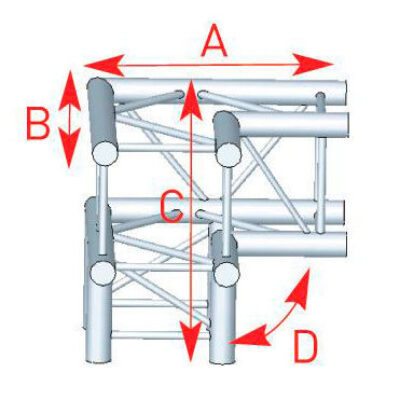 ASD ASC 3031 Angle 3 départs 90 degrés 0,50m x 0,50m x 0,50m
