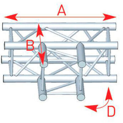 ASD ASC 3033 Angle 3 départs à plat 90 degrés 0,71m x 0,50m