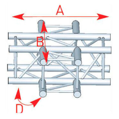 ASD ASC 3041 Angle 4 départs à plat 90 degrés 0,71m x 0,71m