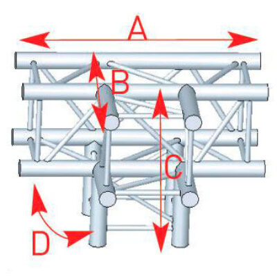 ASD ASC 3042 Angle 4 départs pied 90 degrés 0,71m x 0,50m x 0,50m
