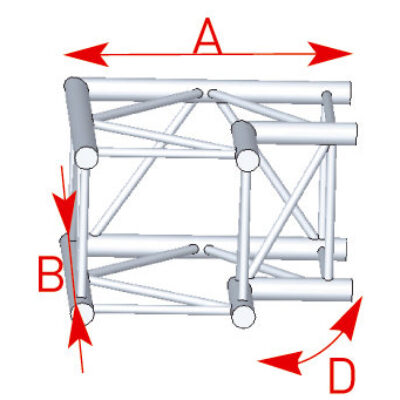 ASD ASC 4022 Angle 2 départs 90 degrés 0,60m x 0,60m