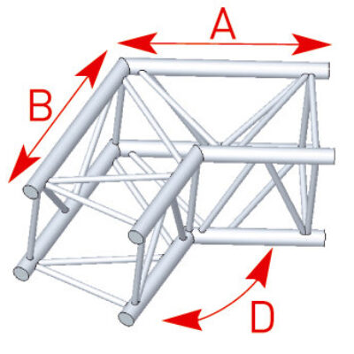 ASD ASC 4024 Angle 2 départs 120 degrés 0,60m x 0,60m