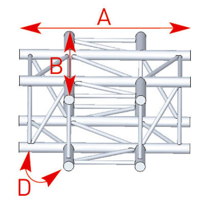 ASD ASC 4041 Angle 4 départs 90 degrés à plat 0,81m x 0,81m