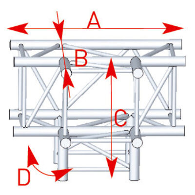ASD ASC 4042 Angle 4 départs 90 degrés pied 0,81m x 0,60m x 0,60m