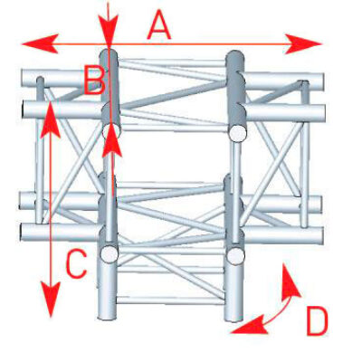 ASD ASC 4051 Angle 5 départs 90 degrés pied 0,60m x 0,81m x 0,81m