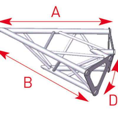 ASD ASD 1520 Angle structure triangulaire 2 départs 45 degrés 0,40m x 0,40m