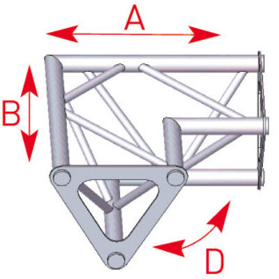 ASD ASD 1522 Angle structure triangulaire 2 départs 90 degrés horizontal 0,25m x 0,25m