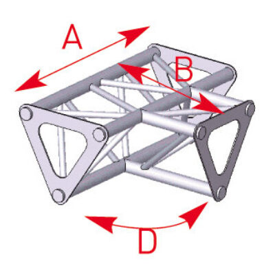 ASD ASD 1533 Angle structure triangulaire 3 départs 90 degrés à plat 0,25m x 0,25m x 0,35m