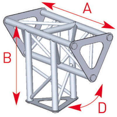ASD ASD 1534 Angle structure triangulaire vertical 3 départs 90 degrés 0,25m x 0,35m