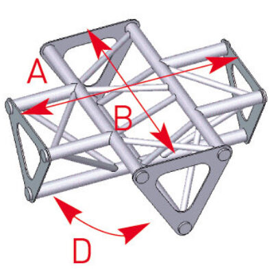 ASD ASD 1541 Angle structure triangulaire 4 départs 90 degrés 0,35m x 0,35m