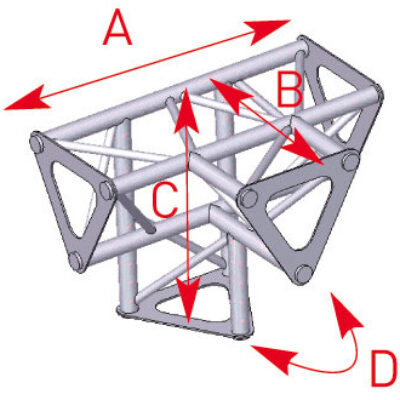 ASD ASD 1542 Angle structure triangulaire vertical 4 départs 90 degrés pied 0,25m x 0,25m x 0,35m
