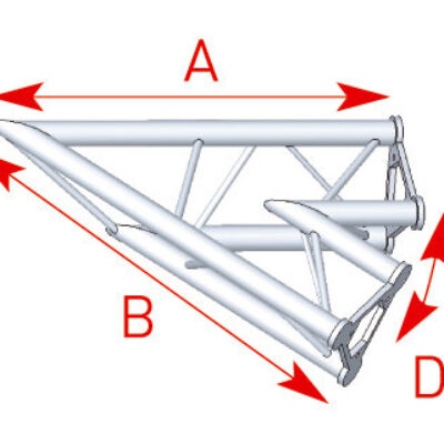 ASD ASD 20 Angle structure triangulaire 2 départs 45 degrés 0,80m x 0,80m