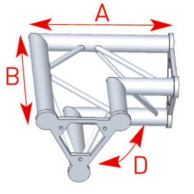 ASD ASD 22 Angle structure triangulaire 2 départs 90 degrés 0,40m x 0,40m