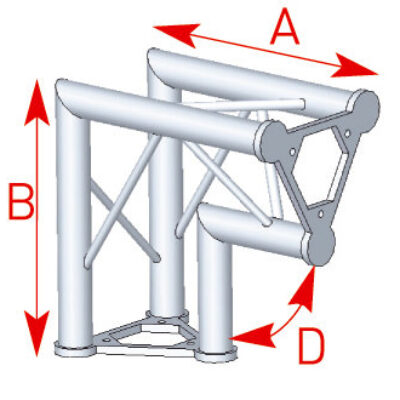 ASD ASD 23 Angle structure triangulaire vertical 2 départs 90 degrés 0,40m x 0,40m