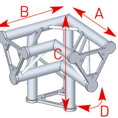 ASD ASD 31 Angle structure triangulaire vertical 3 départs pied droit 90 degrés 0,40m x 0,40m x 0,40m