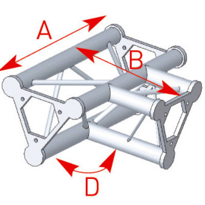ASD ASD 33 Angle structure triangulaire 3 départs à plat 90 degrés 0,40m x 0,55m