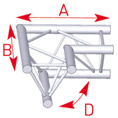 ASD ASX 22 Angle structure triangulaire 2 départs 90 degrés 0,50 m x 0,50 m