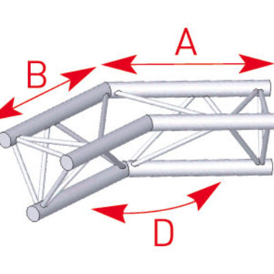 ASD ASX 25 Angle structure triangulaire 2 départs 135 degrés 0,50m x 0,50m
