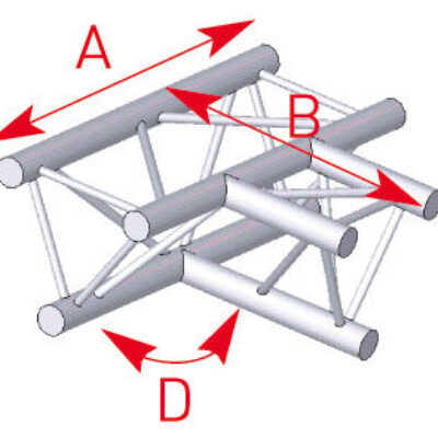 ASD ASX 33 FC Angle structure triangulaire 3 départs 90 degrés horizontal 0,71m x 0,50m