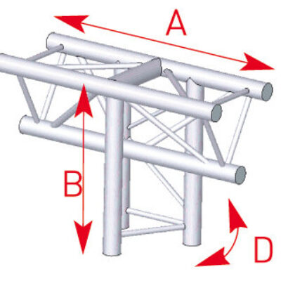 ASD ASX 34 Angle structure triangulaire 3 départs 90 degrés vertical 0,50m x 0,71m