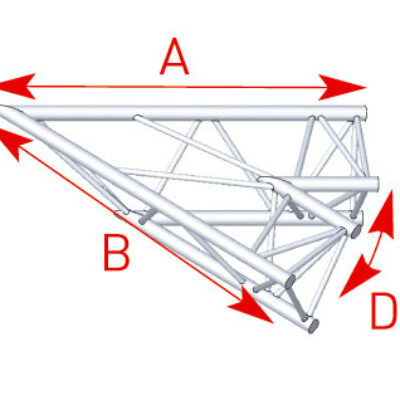ASD ASX 4020 Angle structure triangulaire 2 départs 45 degrés 1,20m x 1,20m