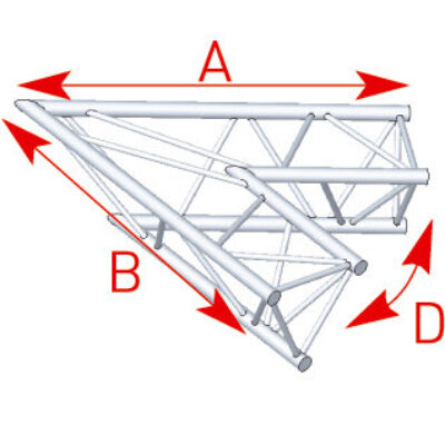 ASD ASX 4021 Angle structure triangulaire 2 départs 60 degrés 1,20m x 1,20m