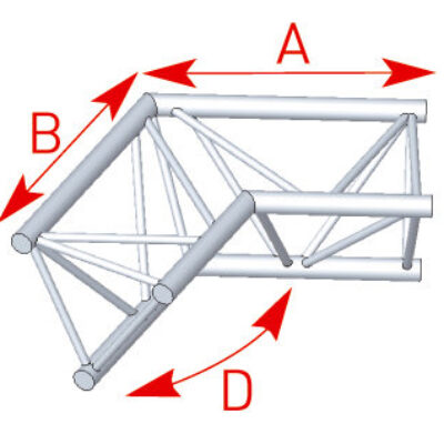 ASD ASX 4024 Angle structure triangulaire 2 départs 120 degrés 0,60m x 0,60m