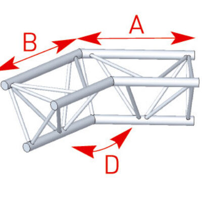 ASD ASX 4025 Angle structure triangulaire 2 départs 135 degrés 0,60m x 0,60m