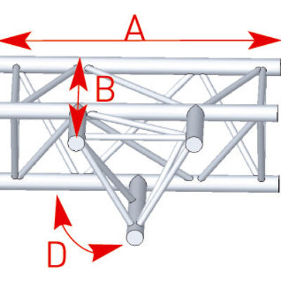 ASD ASX 4033 Angle structure triangulaire 3 départs 90 degrés à plat 0,81m x 0,60m
