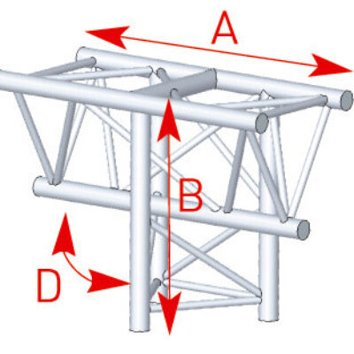 ASD ASX 4034 Angle structure triangulaire 3 départs vertical pied 90 degrés 0,81m x 0,60m