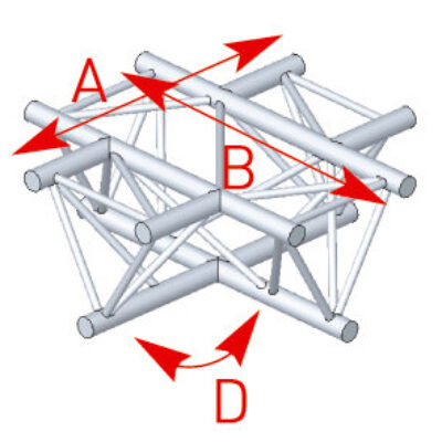 ASD ASX 4041 Angle structure triangulaire 4 départs à plat 90 degrés 0,81m x 0,81m