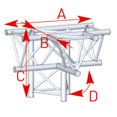 ASD ASX 4042 Angle structure triangulaire 4 départs pied 90 degrés 0,81m x 0,60m
