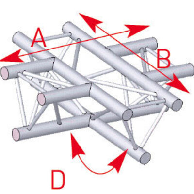 ASD ASX 41 FC Angle structure triangulaire 4 départs 90 degrés horizontal 0,71m x 0,71m