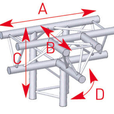 ASD ASX 42 FC Angle structure triangulaire 4 départs 90 degrés horizontal/pied 0,71m x 0,50m x 0,50m