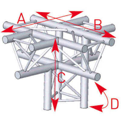 ASD ASX 51 Angle structure triangulaire 5 départs 90 degrés pied 0,50m x 0,71m x 0,71m