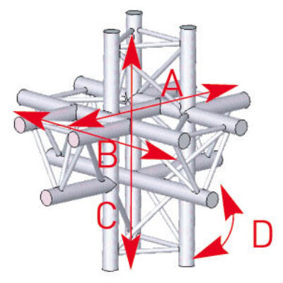 ASD ASX 61 FC Angle structure triangulaire 6 départs 90 degrés 0,71m x 0,71m x 0,742m