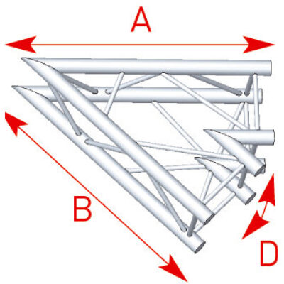 ASD ASZ 20 Angle structure carrée 2 départs 45 degrés 1m x 1m