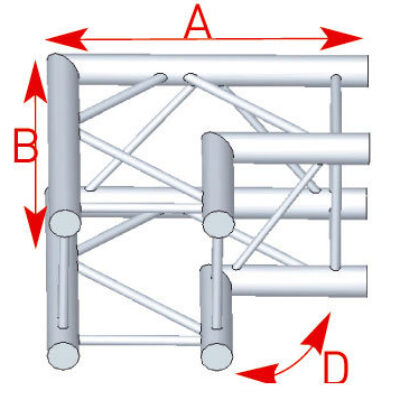 ASD ASZ 22 FC Angle structure carrée 2 départs 90 degrés 0,50m x 0,50m