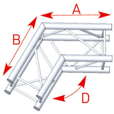 ASD ASZ 24 FC Angle structure carrée 2 départs 120 degrés 0,50m x 0,50m