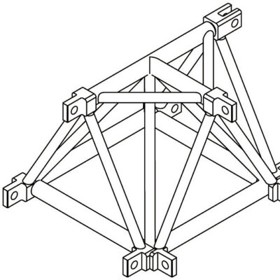ASD C3DHM Angle structure triangulaire 3 départs mâle aluminium