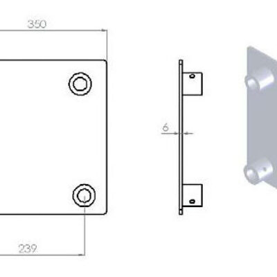 ASD EM 259 AC Embase femelle 350mm x 350mm