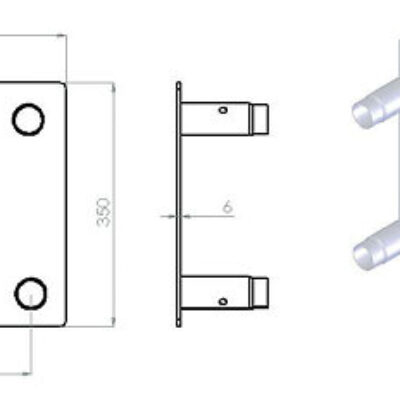 ASD EM 259 ATC Embase mâle 350mm x 350mm pour structure SC 250