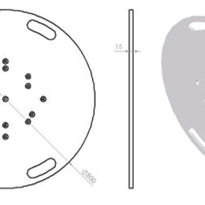 ASD EML 259 Embase lourde diamètre 800mm