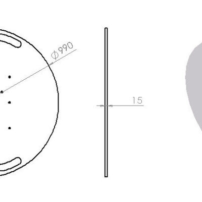 ASD EML 359 Embase lourde diamètre 1000mm