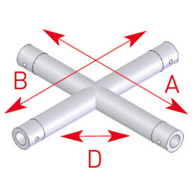 ASD EX 5041 Angle 4 départs horizontal 90 degrés 0,45m x 0,45m