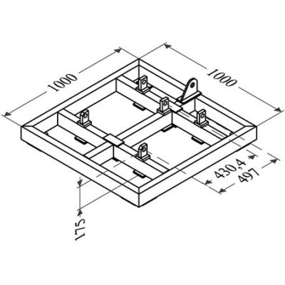 ASD T500FET100 Embase tubulaire 1m x 1m pour structures ST 500 et SC 500