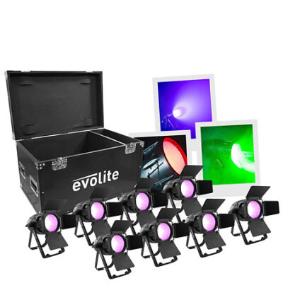 Evolite Pack PARCOB150 RGBW IP x 8 + Flight case